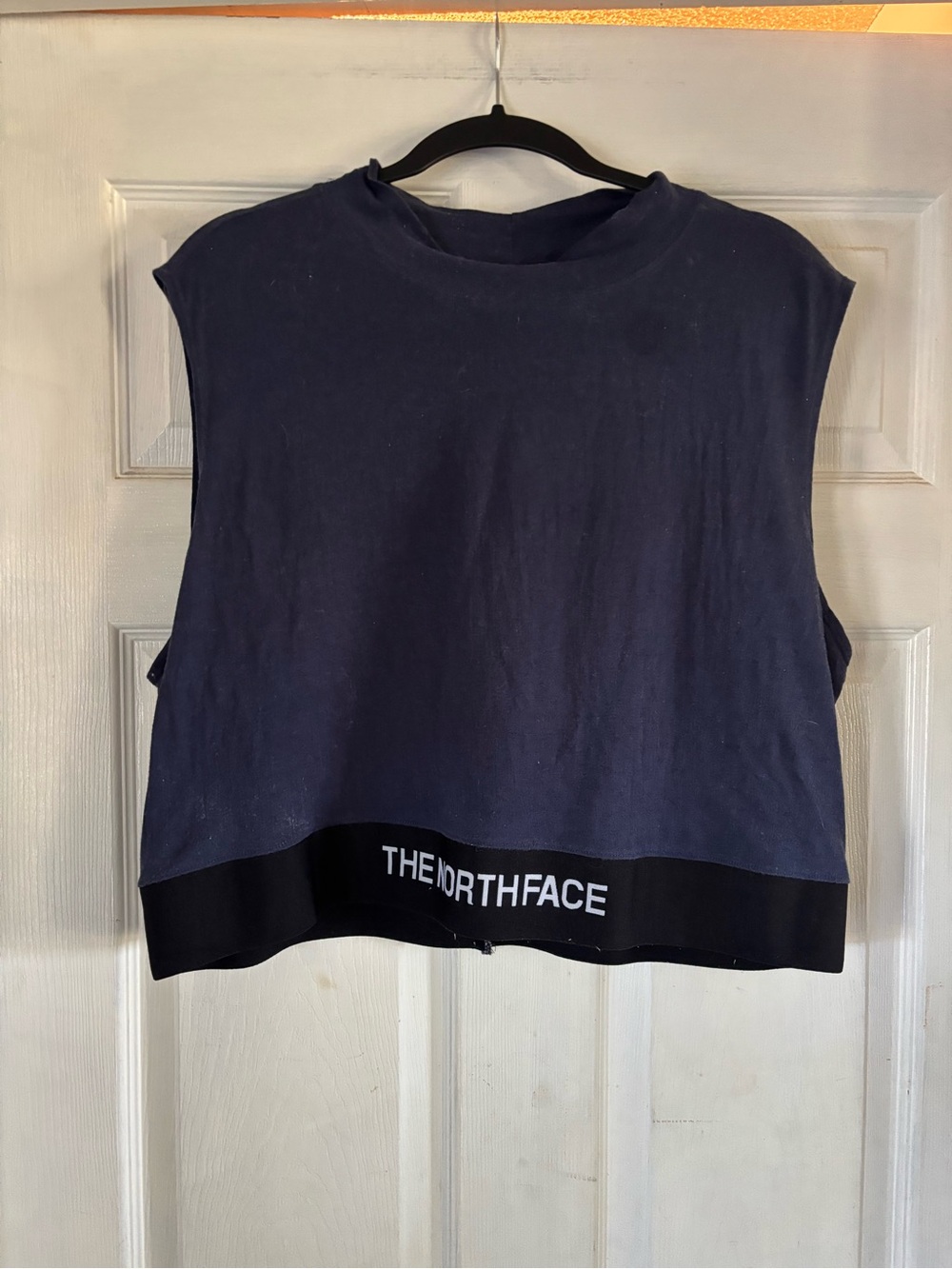 The North Face Navy Cropped Logo Band Tank